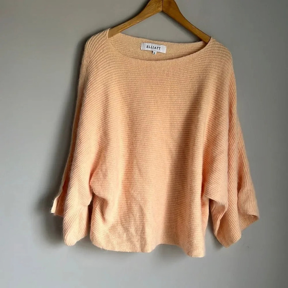 ELLIATT Rabbit Fur Blend Phoenix Sweater in Apricot - Picture 2 of 6